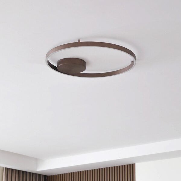 Lucande Smart LED stropna svjetiljka Moise, kava, CCT, Tuya, prigušiva, Smeđa / hrđa, Dnevni boravak/blagovaonica, Aluminij