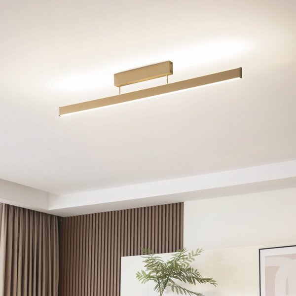 Lucande Smart LED stropna svjetiljka Mylosh, zlatna, CCT, Tuya, prigušiva, Zlato / mjed, Dnevni boravak/blagovaonica, Aluminij