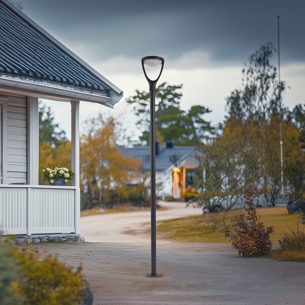 Lucande LED vanjska svjetiljka Filor, crna, aluminij, 250 cm, Crno, Aluminij