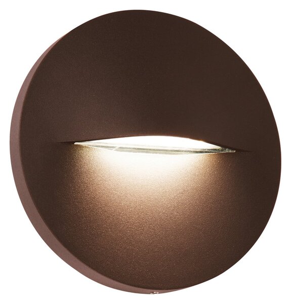 Viokef Vita LED vanjska zidna svjetiljka, hrđavo smeđa, Ø 14 cm, Smeđa / hrđa, Aluminij, Zidna utičnica ispod