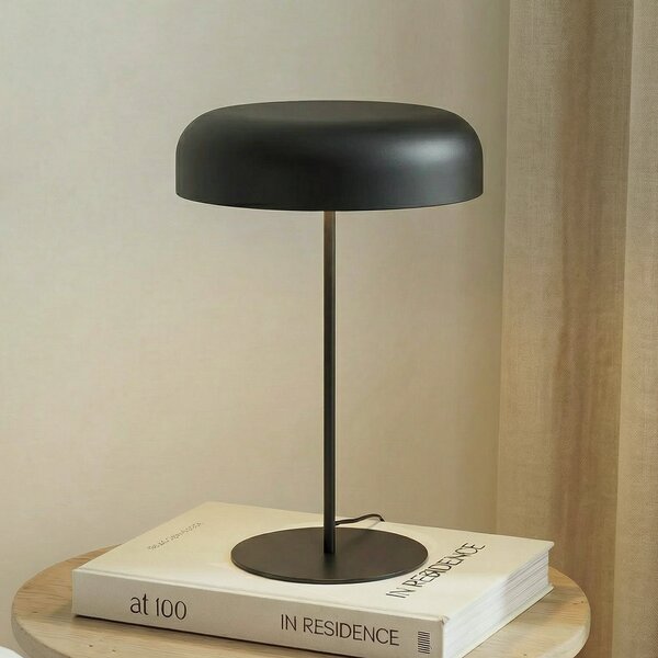 Lindby stolna lampa Edion, pješčano crna, metal, Crno, Dnevni boravak/blagovaonica, Metal