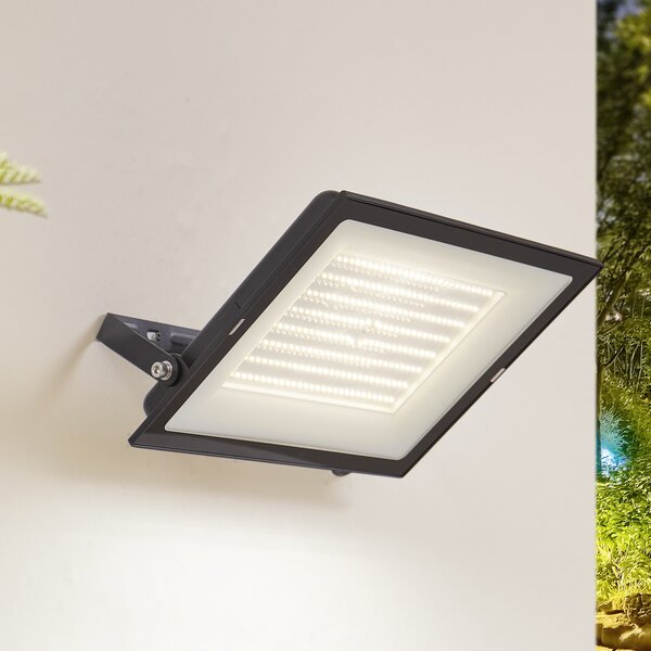 PRIOS Prios LED vanjski reflektor Maikel, 200W, 16000lm, metal, Crno, Aluminij, Zidni kvadrat