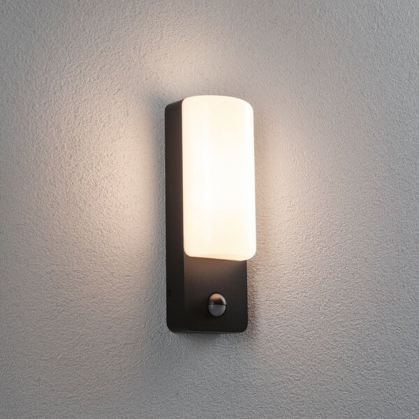 Paulmann LED vanjska zidna svjetiljka Bonnie, aluminij, antracit, senzor, Crno, Aluminij