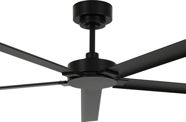 Beacon Lighting Stropni ventilator Monza, crni, DC, tih, Ø 152 cm, IP55, Crno, Dnevni boravak/blagovaonica, Aluminij