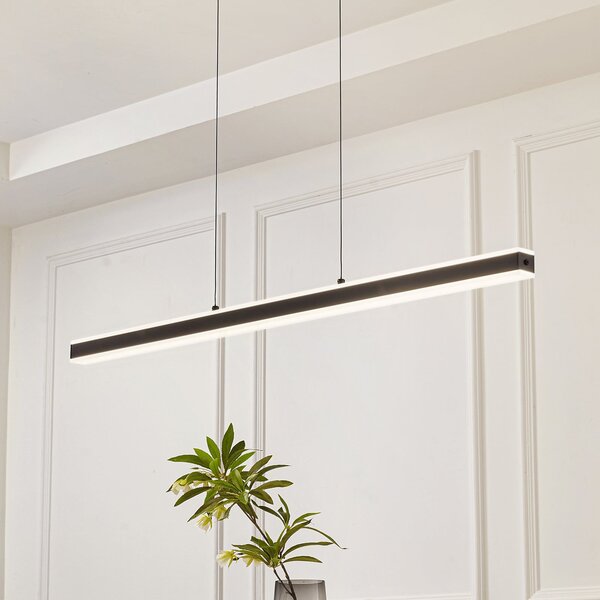 Lucande LED visilica Pendolo, crna, aluminij, 120 cm, prigušiva, Crno, Dnevni boravak/blagovaonica, Aluminij