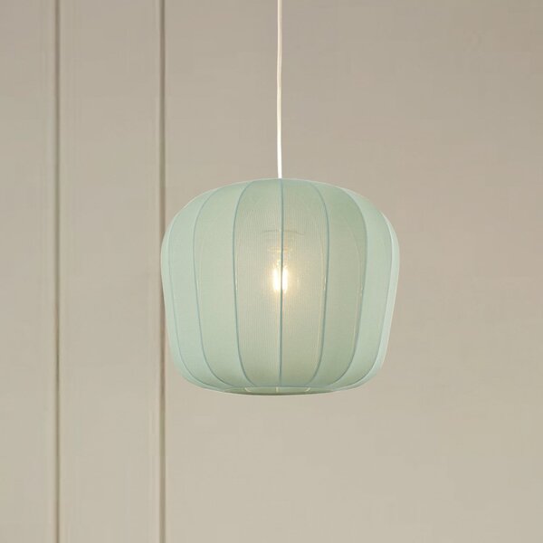 Lindby Viseća lampa Helin, plava, Ø 35 cm, tkanina, prigušiva, Plava, Dnevni boravak/blagovaonica, Tkanina / tekstil