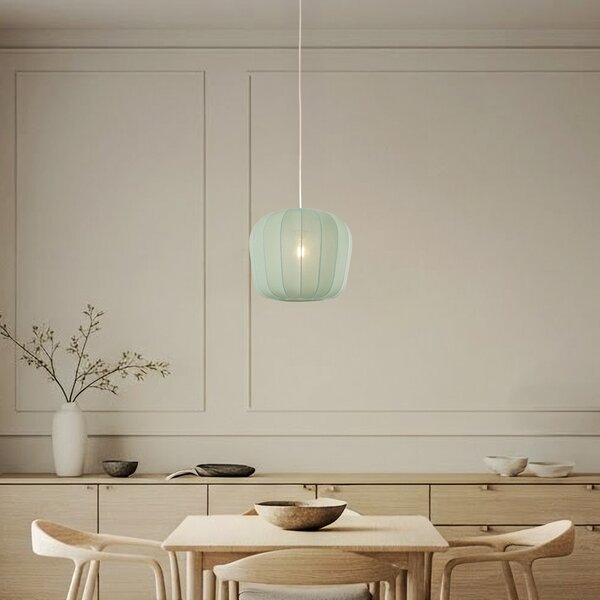 Lindby Viseća lampa Helin, plava, Ø 35 cm, tkanina, prigušiva, Plava, Dnevni boravak/blagovaonica, Tkanina / tekstil