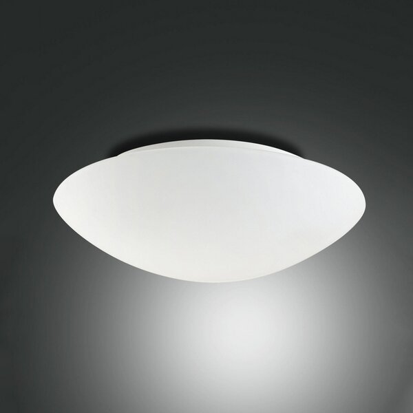 Fabas Luce Pandora stropna svjetiljka, Ø 46 cm, staklo, bijela, prigušiva, Bijela, Dnevni boravak/blagovaonica, Staklo