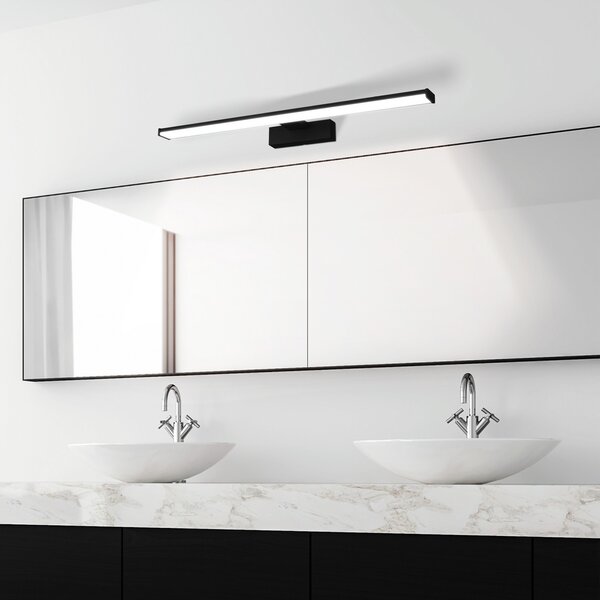 EGLO LED zidna svjetiljka Pandella 1, dužina 60 cm, crna, aluminij, Crno, kupaonica, Aluminij