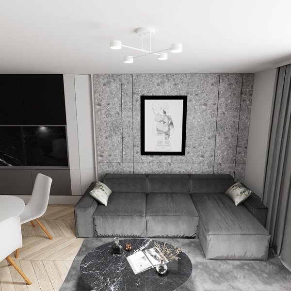 EMIBIG LIGHTING Stropna svjetiljka Modus 4, čelik, četiri žarulje, GX53, bijela, prigušiva, Bijela, Dnevni boravak/blagovaonica, Metal