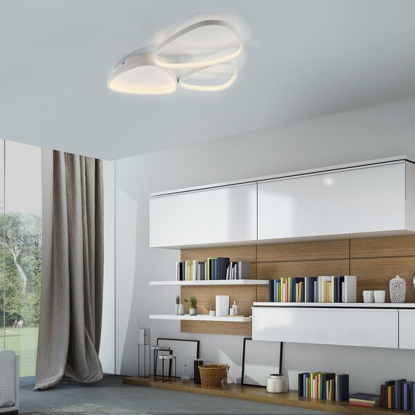 JUST LIGHT. GmbH SAMO SVJETLO. Pebbles LED stropna svjetiljka, bijela, prigušiva, prigušiva, Bijela, Područje hodnika, Metal