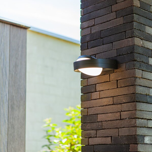 LUTEC FELE LED vanjska zidna svjetiljka, tamnosiva, 20 cm, metal, IP54, Sivo, Aluminij