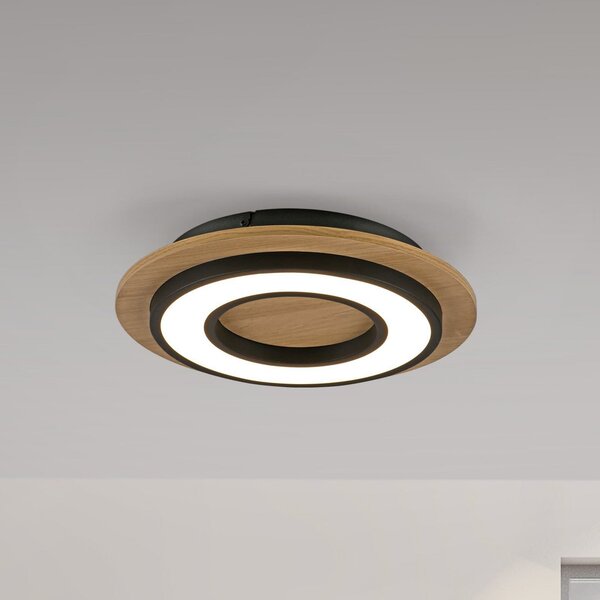 JUST LIGHT. GmbH SAMO SVJETLO. Tola LED stropna svjetiljka, okrugla, drvo, 3.000 K, Drvo, Dnevni boravak/blagovaonica, Drvo