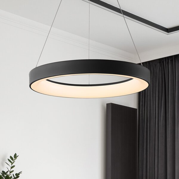 Mantra Iluminación Niseko II pametna LED viseća svjetiljka, 38 cm, crna, CCT, prigušiva, prigušiva, Crno, Dnevni boravak/blagovaonica, Aluminij