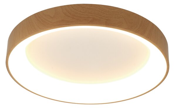 Mantra Iluminación LED stropna svjetiljka Niseko II CCT daljinski upravljač Ø38cm boja drveta, prigušiva, Drvo, Dnevni boravak/blagovaonica, Aluminij