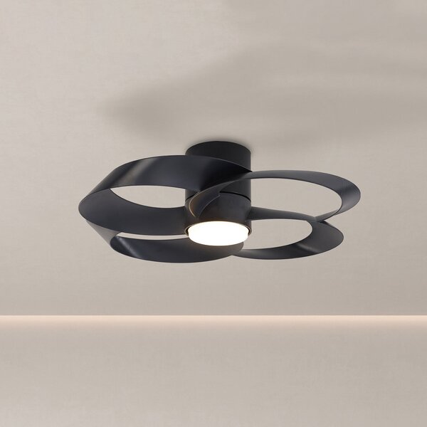 Mantra Iluminación LED stropni ventilator, ružičasta, crna, DC motor, tih, Ø 65 cm, CCT, prigušiva, Crno, Dnevni boravak/blagovaonica, Plastika