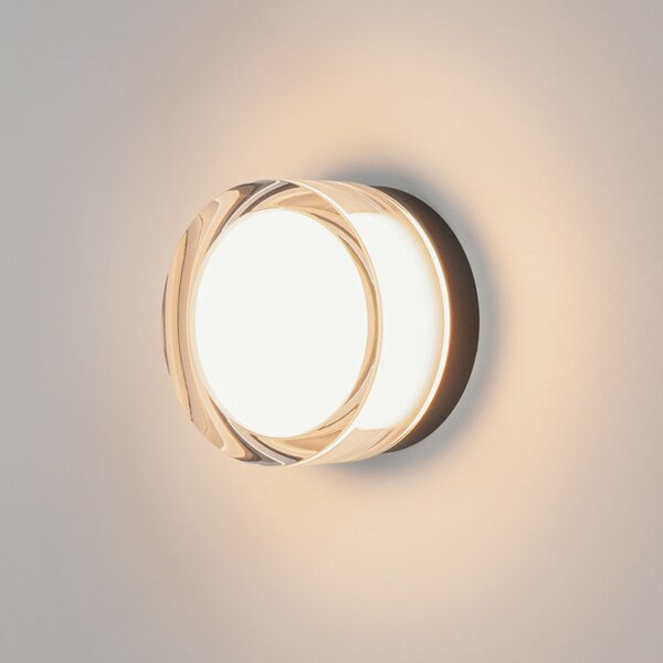 SLV LED zidna svjetiljka Cyft, crna, aluminij, Ø 13,2 cm, CCT, prigušiva, Crno, kupaonica, Aluminij