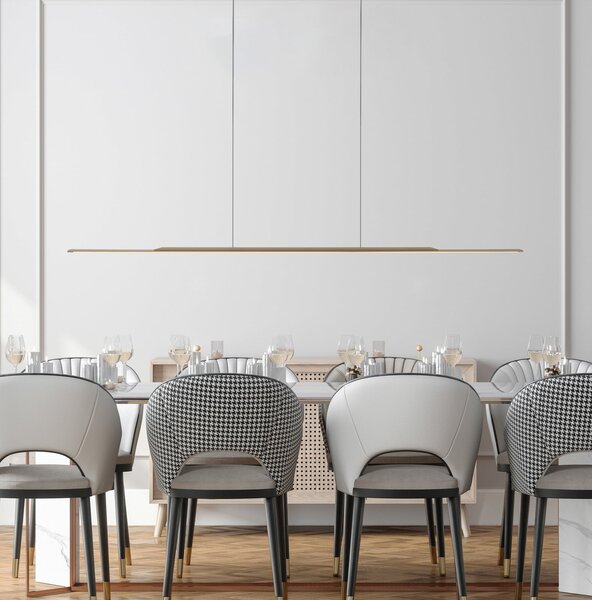 PURE LED viseća svjetiljka Surface, brončana, 160 cm, aluminij, 3.000 K, prigušiva, Bronca / stari mesing, Dnevni boravak/blagovaonica, Aluminij