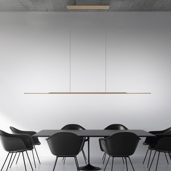 PURE LED viseća svjetiljka Surface, brončana, 160 cm, aluminij, 3.000 K, prigušiva, Bronca / stari mesing, Dnevni boravak/blagovaonica, Aluminij