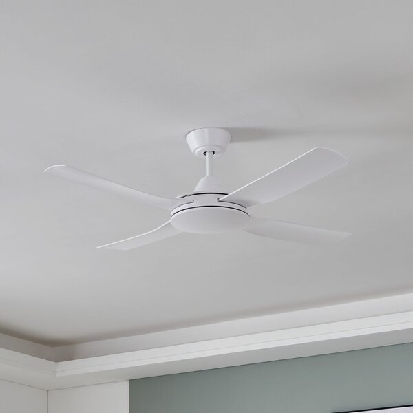 EGLO Stropni ventilator Bondi 1, mat bijeli, daljinski upravljač, Bijela, Dnevni boravak/blagovaonica, Plastika