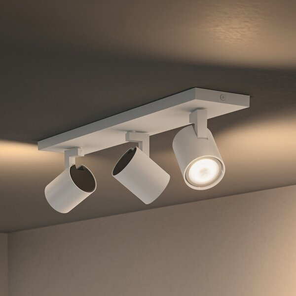 Philips Hue Runner LED reflektor, 3 žarulje, prigušivač, bijela, prigušiva, Bijela, Dnevni boravak/blagovaonica, Aluminij
