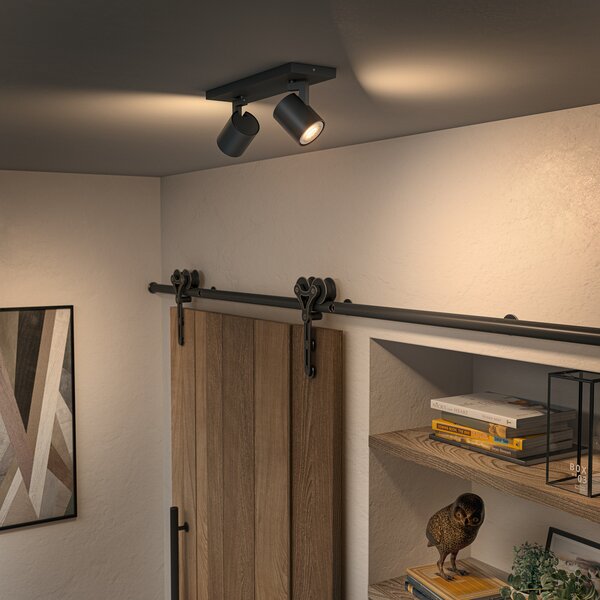 Stropne Svjetiljka Philips Hue, Philips Hue Runner, prigušiv, Crno, Dnevna soba, Aluminij, Moderan