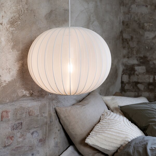 Markslöjd Viseća lampa Florence, bijela, Ø 50 cm, najlon, prigušiva, Bijela, Dnevni boravak/blagovaonica, Tkanina / tekstil, Metak