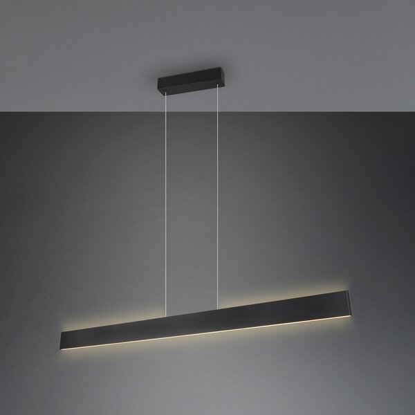 Trio Lighting Galway LED viseća svjetiljka, mat crna, gore/dolje, CCT, metal, prigušiva, Crno, Dnevni boravak/blagovaonica, Metal