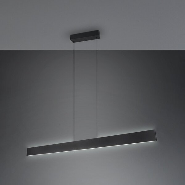 Trio Lighting Galway LED viseća svjetiljka, mat crna, gore/dolje, CCT, metal, prigušiva, Crno, Dnevni boravak/blagovaonica, Metal