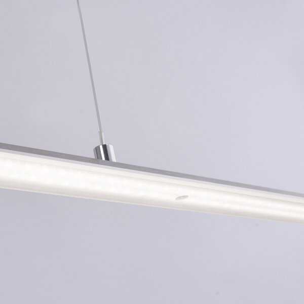 PURE LED viseća svjetiljka Lite, srebrna, 160 cm, CCT, prigušiva, prigušiva, Sivo, Dnevni boravak/blagovaonica, Aluminij