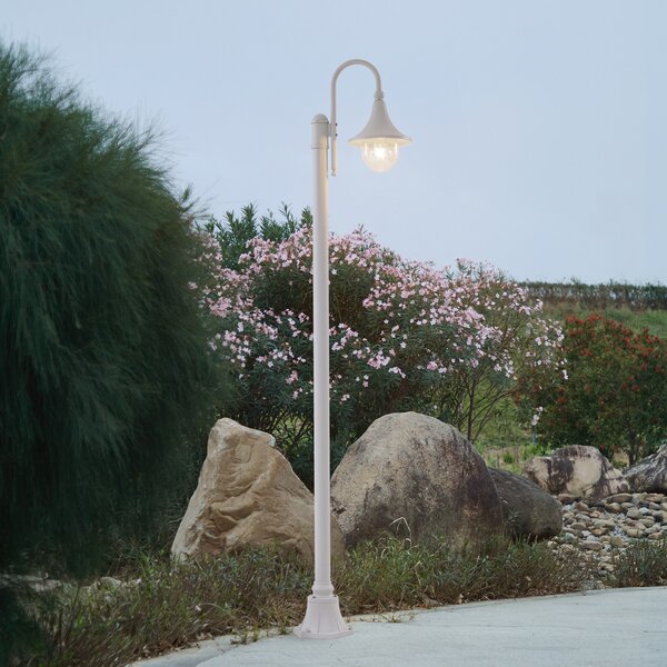 Lindby vanjska svjetiljka Daphne, 220 cm, bijela, metal, E27, prigušiva, Bijela, Aluminij