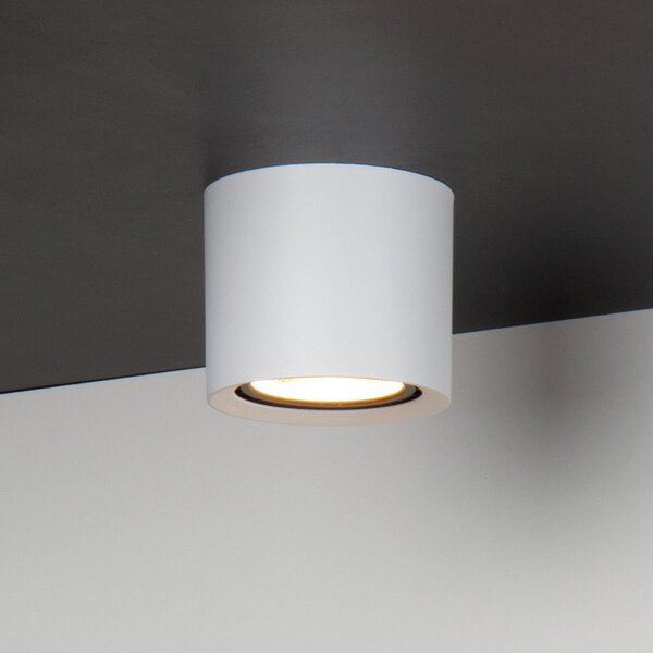 Lucide LED stropni spot Fedler, Ø 12 cm, bijeli, dim-to-warm, aluminij, prigušiva, Bijela, Dnevni boravak/blagovaonica, Aluminij