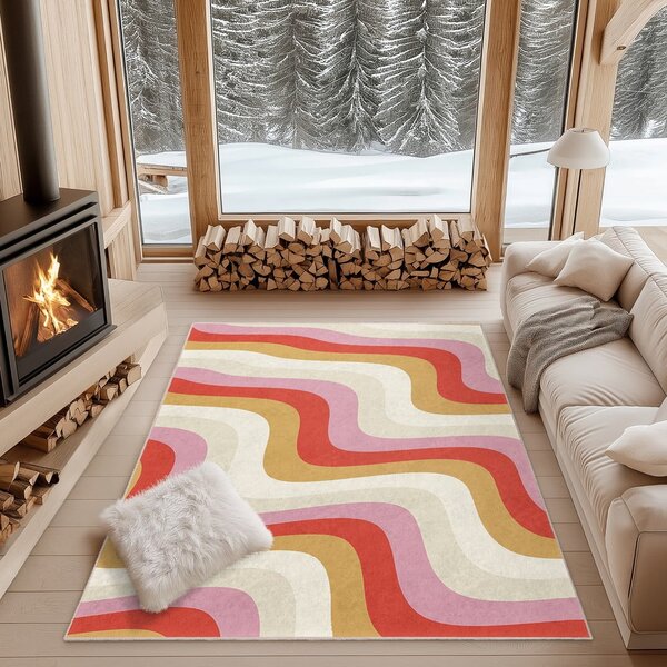 Žuta /ružičasta periva staza 60x230 cm Creamy Raspberry Swirl – Mila Home