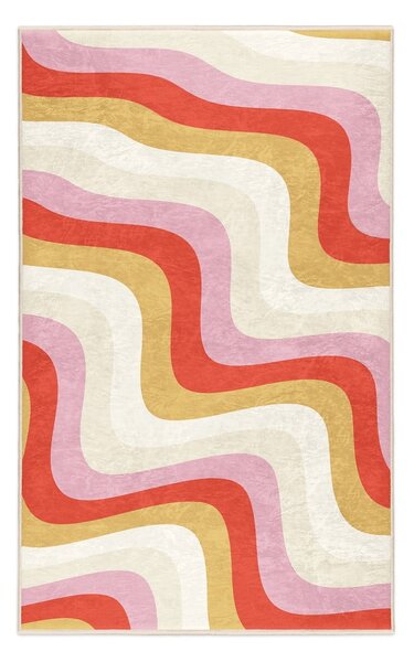Žuti /ružičasti periv tepih 60x100 cm Creamy Raspberry Swirl – Mila Home