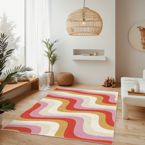 Žuta /ružičasta periva staza 60x230 cm Creamy Raspberry Swirl – Mila Home