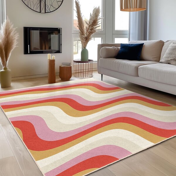 Žuta /ružičasta periva staza 60x230 cm Creamy Raspberry Swirl – Mila Home