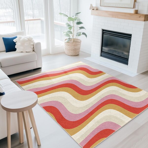 Žuta /ružičasta periva staza 60x230 cm Creamy Raspberry Swirl – Mila Home