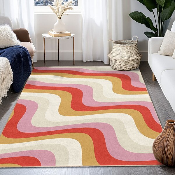 Žuta /ružičasta periva staza 60x230 cm Creamy Raspberry Swirl – Mila Home