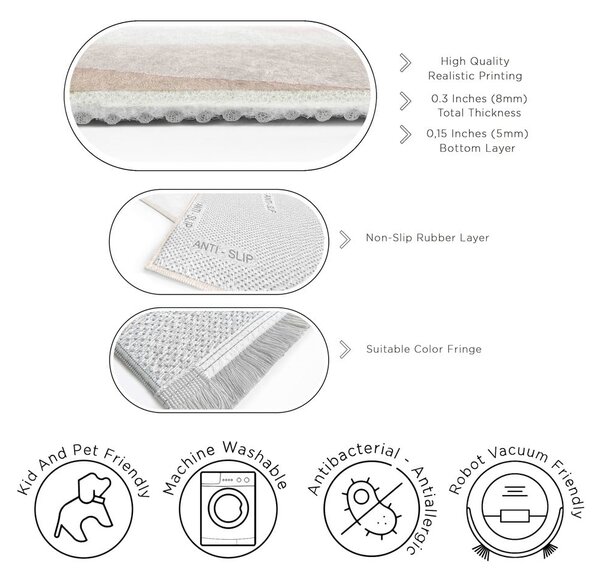 Krem periv tepih 120x180 cm Komodo Beach – Mila Home