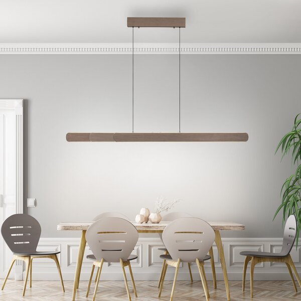 Paul Neuhaus Adriana LED viseća lampa, smeđa, dužina 160 cm, prigušiva, Smeđa / hrđa, Dnevni boravak/blagovaonica, Aluminij