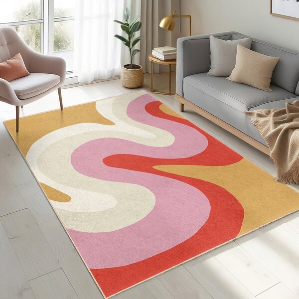 Žuti /ružičasti periv tepih 60x100 cm Raspberry Creamsicle – Mila Home