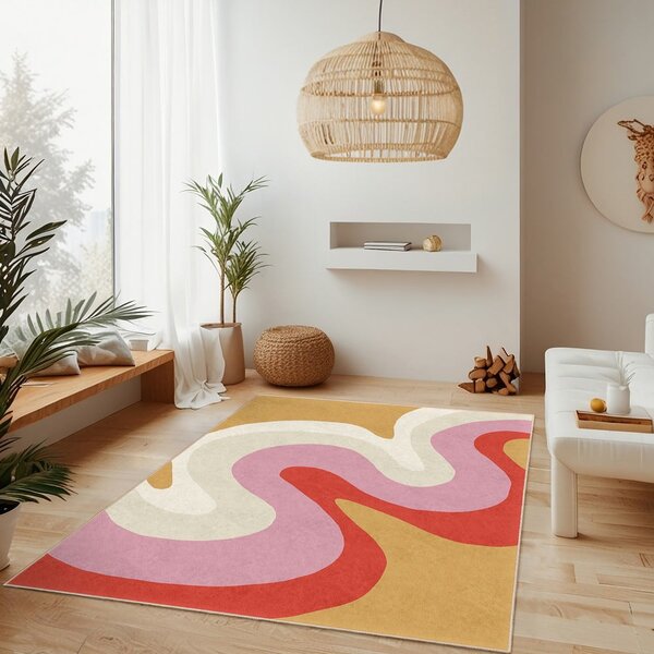 Žuti /ružičasti periv tepih 60x100 cm Raspberry Creamsicle – Mila Home