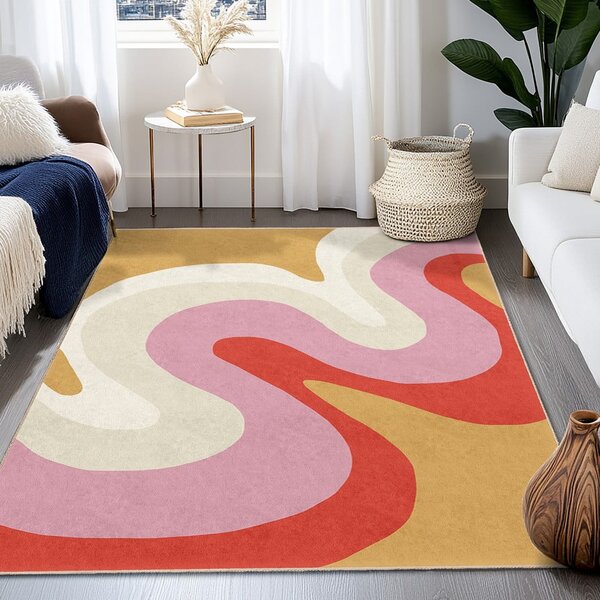 Žuti /ružičasti periv tepih 60x100 cm Raspberry Creamsicle – Mila Home