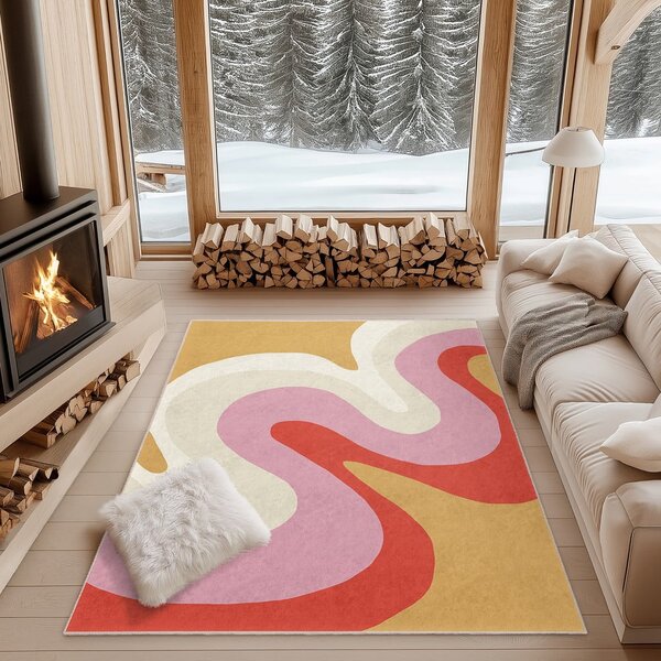 Žuti /ružičasti periv tepih 60x100 cm Raspberry Creamsicle – Mila Home