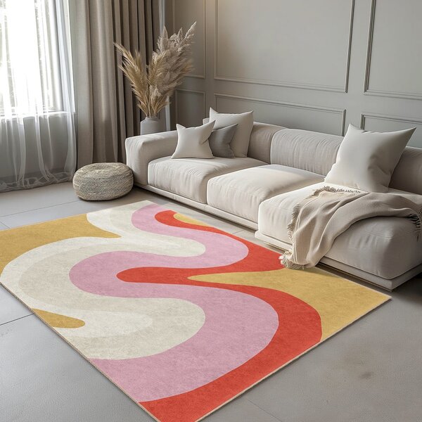 Žuti /ružičasti periv tepih 60x100 cm Raspberry Creamsicle – Mila Home