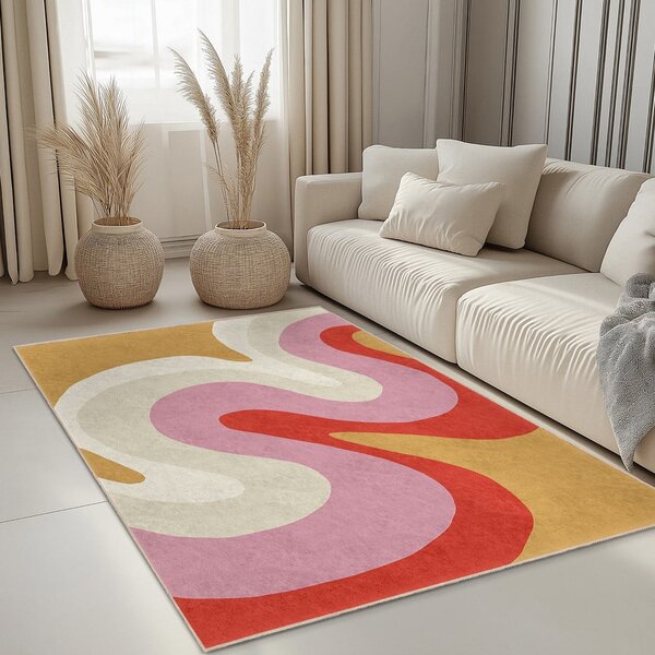 Žuti /ružičasti periv tepih 60x100 cm Raspberry Creamsicle – Mila Home