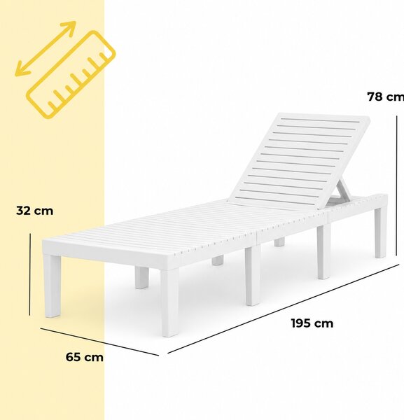 Vrtna ležaljka HAITI s podlogom, 65×195×78cm, bijela I.P.A.E-Progarden