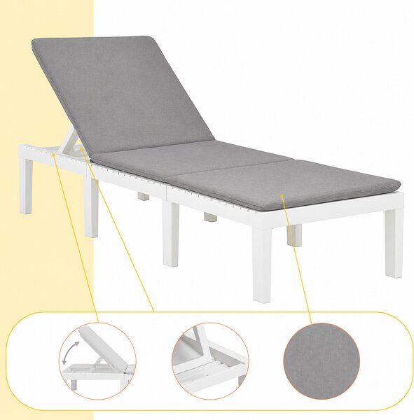 Vrtna ležaljka HAITI s podlogom, 65×195×78cm, bijela I.P.A.E-Progarden