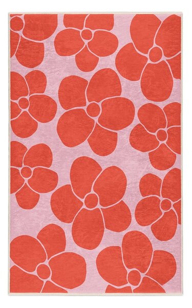 Crveni/ružičasti periv tepih 80x150 cm Poppy Fields – Mila Home