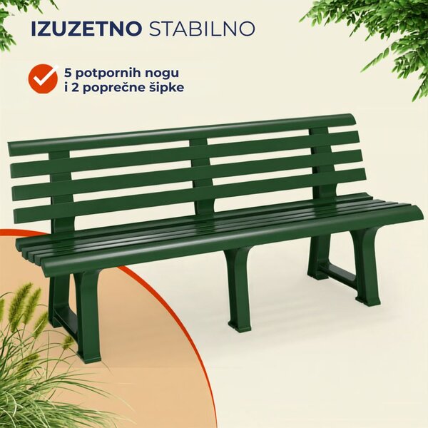 Vrtna klupa ORCHIDEA, 145x49x74 cm, zelena I.P.A.E-Progarden